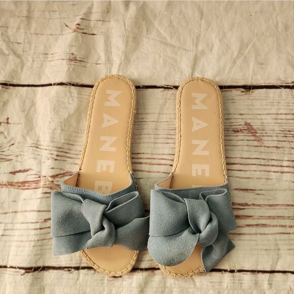 Manebi Hampton Suede Twisted Slides Size 40 NWOT - Picture 3 of 4